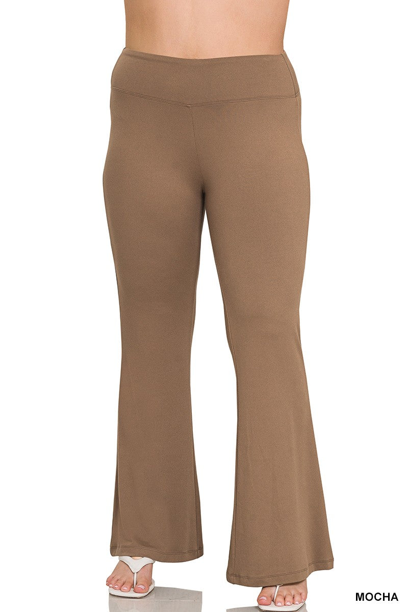 1x-3x Plus Brushed Dty Microfiber Flare Yoga Pants